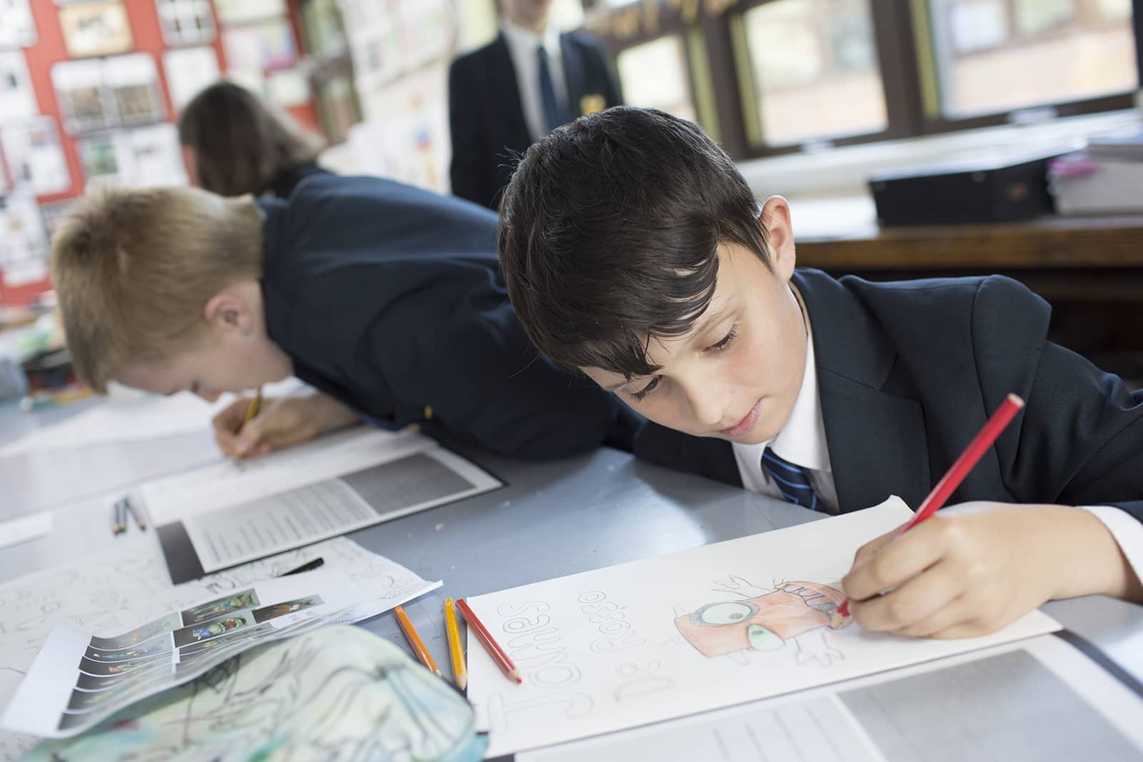 Image of students working in class